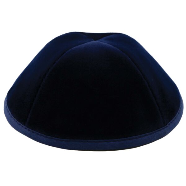 Navy Velvet Yarmulka Thumbnail