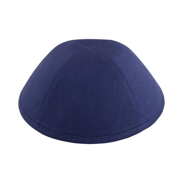 Navy Linen Yarmulka Thumbnail
