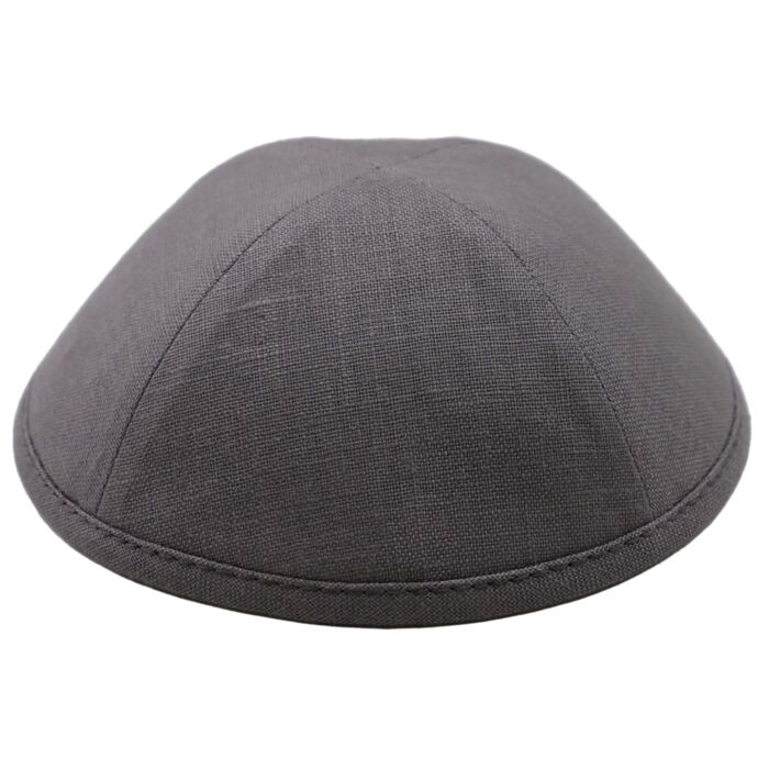Grey Linen Yarmulka Thumbnail