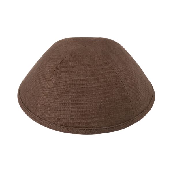 Brown Linen Yarmulka Thumbnail