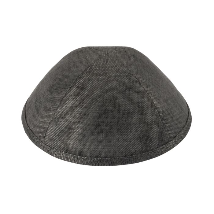 Grey Chambray Linen Yarmulka Thumbnail