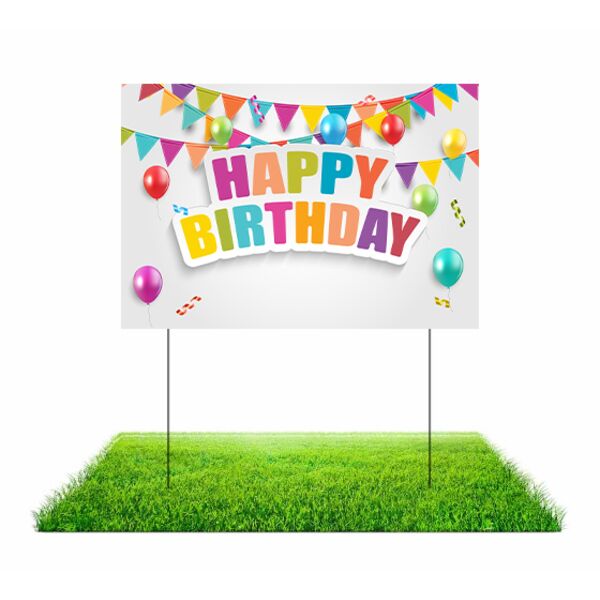 Colorful Happy Birthday Lawn Sign Thumbnail
