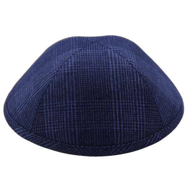 Navy & Light Blue Plaid Suit Yarmulka Thumbnail