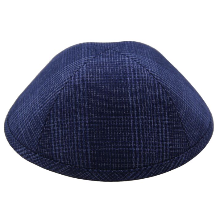 Navy & Light Blue Plaid Suit Yarmulka Thumbnail