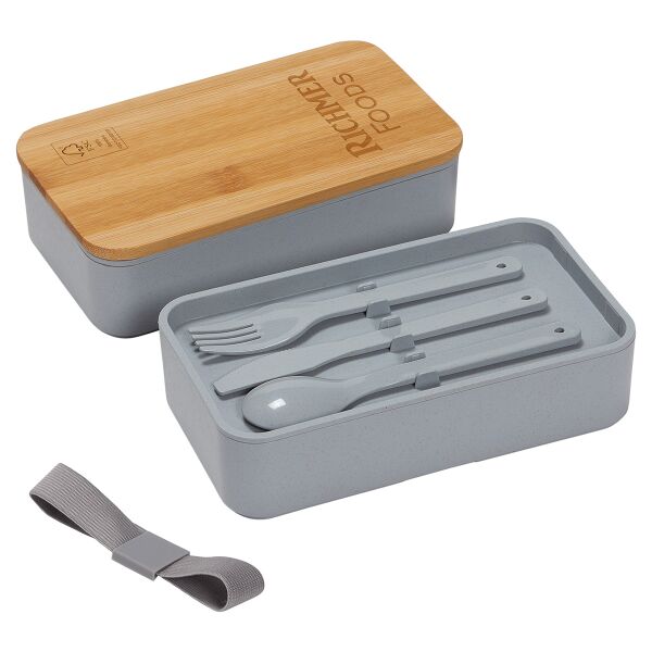 Double Decker Lunch Box with FSC® Bamboo Lid & Utensils Thumbnail