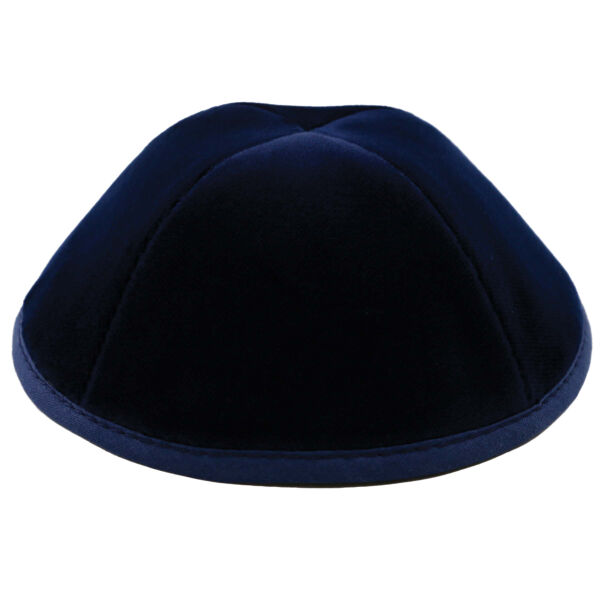 Navy Velvet Yarmulka Thumbnail