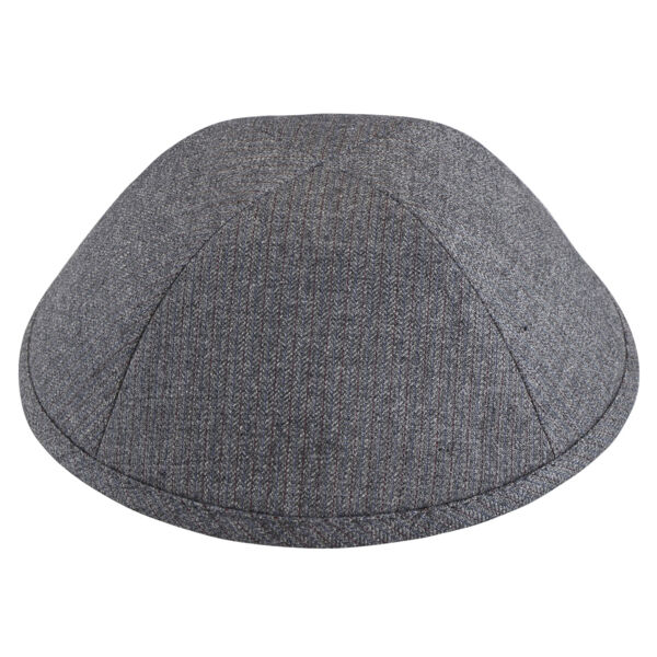 Light Grey Heather Suit with Maroon Pinstripe Yarmulka Thumbnail