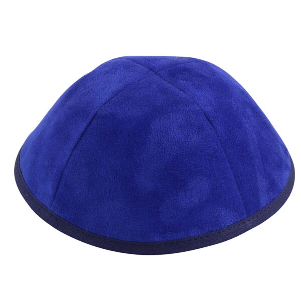 Royal Blue Suede with Navy Rim Yarmulka Thumbnail