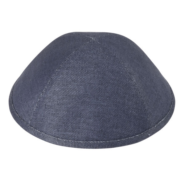 Blue Chambray Linen Yarmulka Thumbnail