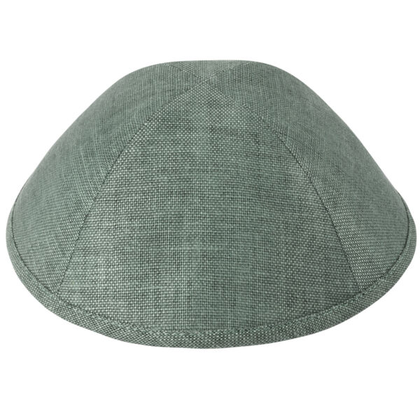 Green Chambray Linen Yarmulka Thumbnail