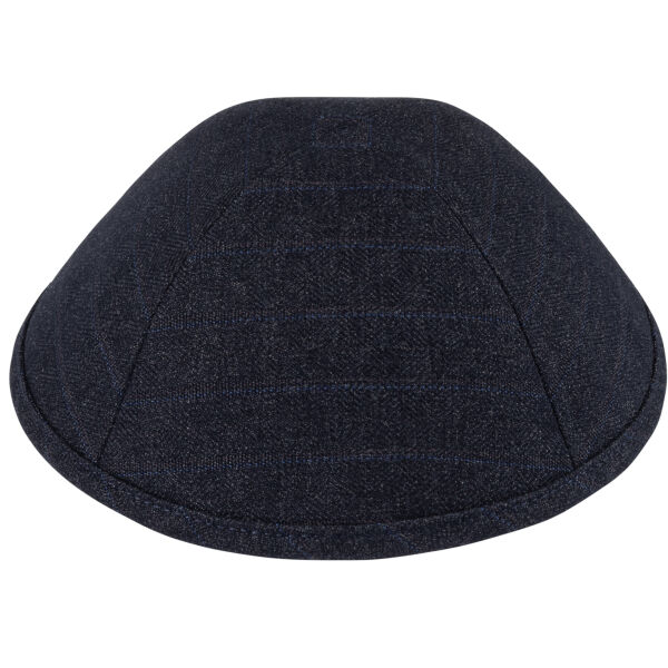 Navy Plaid Suit Yarmulka Thumbnail