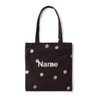 Kate Spade, Black Polka Dot Canvas Tote Bag Thumbnail