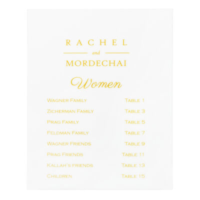 Printed White Acrylic Simcha Sign Thumbnail