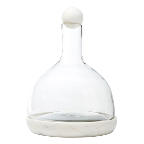 White Marble and Glass Wine Carafe,SB  Thumbnail