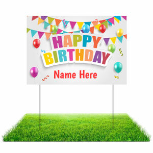 Colorful Happy Birthday Lawn Sign Thumbnail