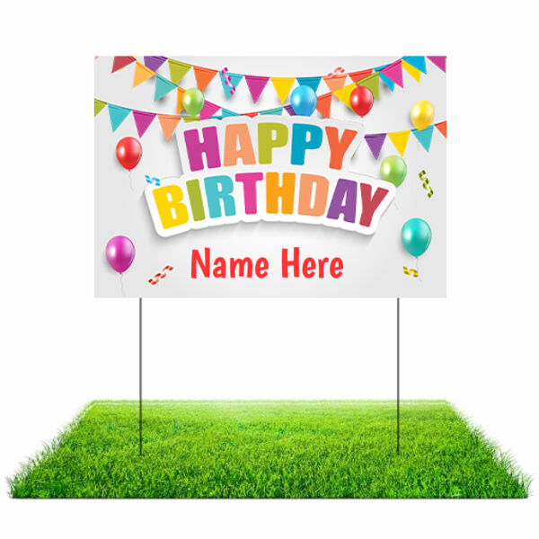 Colorful Happy Birthday Lawn Sign Thumbnail