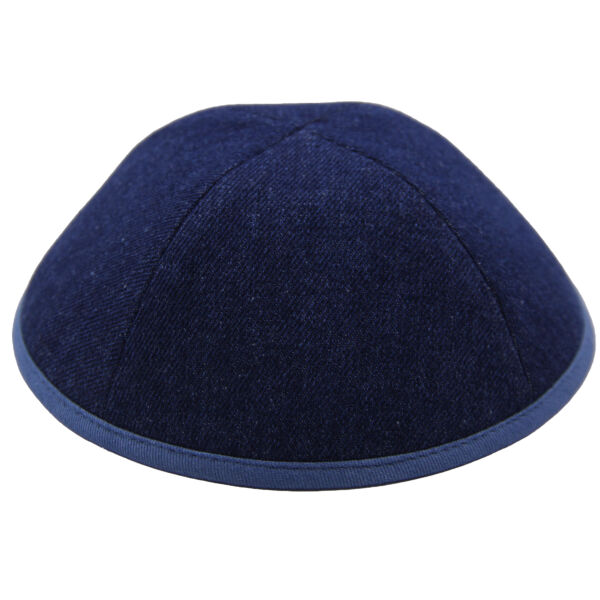 Blue Denim with Light Blue Denim Rim Yarmulka Thumbnail