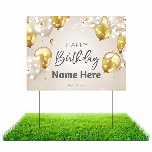 Gold Birthday Lawn Sign Thumbnail