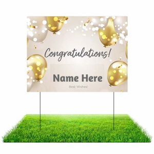 Gold Congratulations Lawn Sign Thumbnail