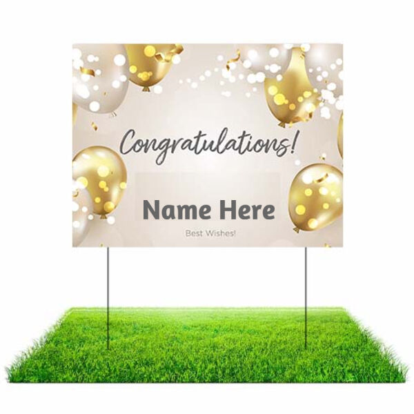 Gold Congratulations Lawn Sign Thumbnail