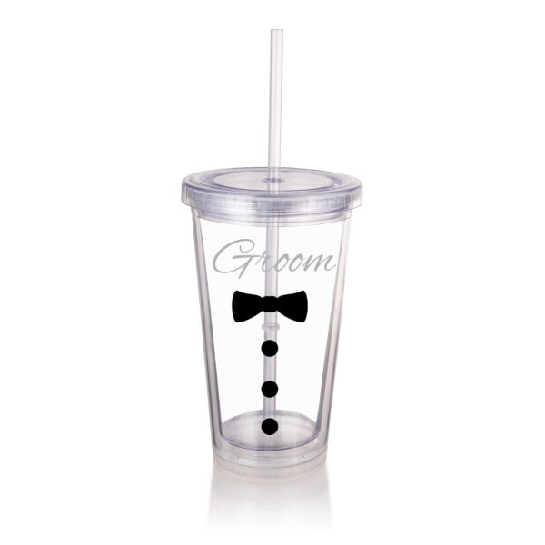 Groom Tumbler with Bowtie Thumbnail