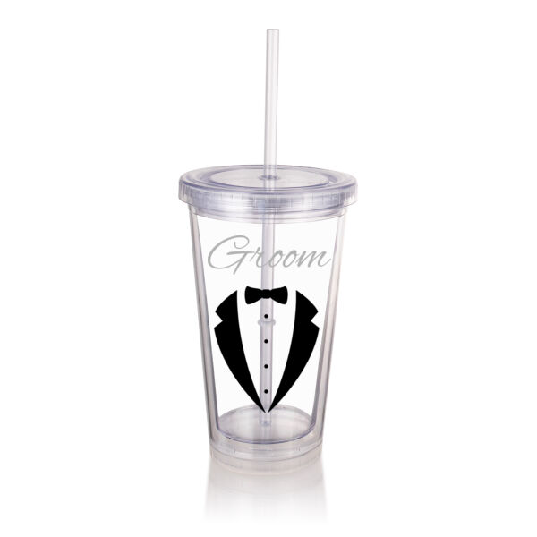 Groom Tumbler with Tuxedo Thumbnail