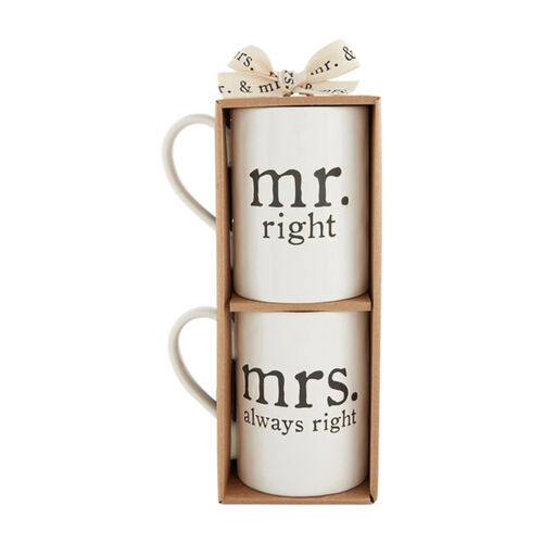 Mudpie Mr & Mrs Right Mug Set Thumbnail