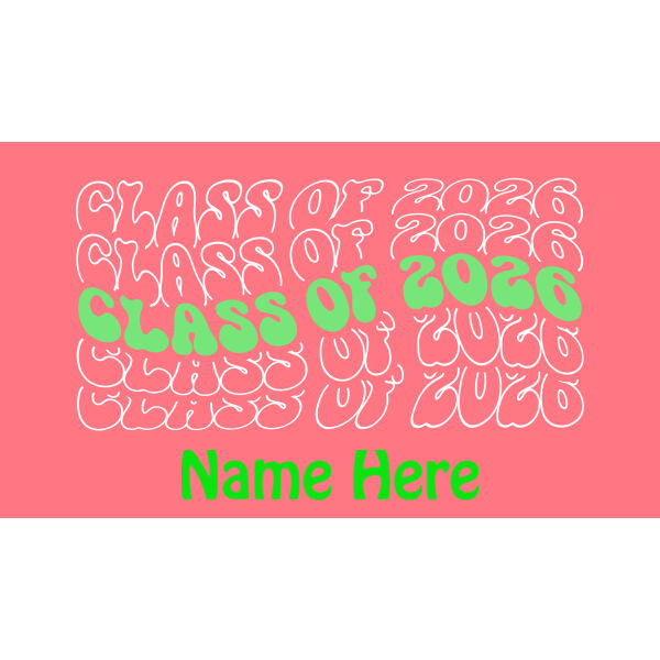 Vinyl Graduation Banner Coral 7ft x 4ft Thumbnail