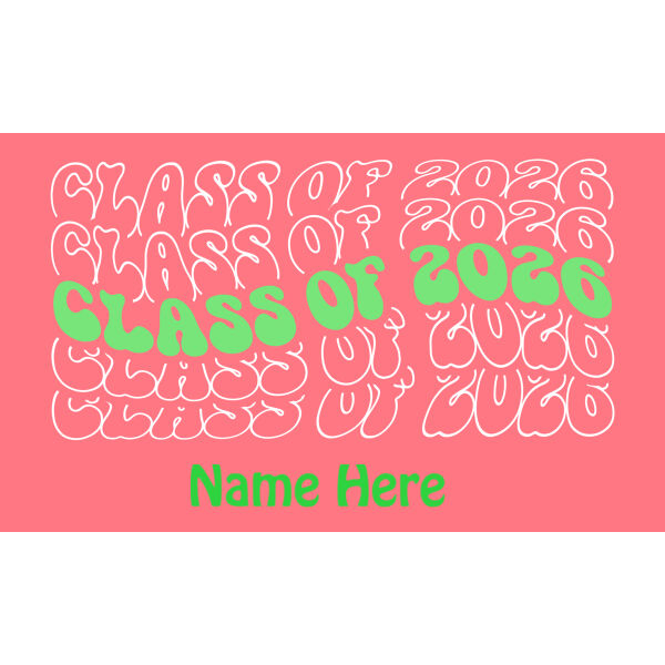 Vinyl Graduation Banner Coral 5ft x 3ft Thumbnail