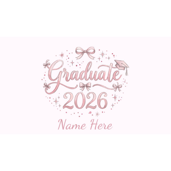 Vinyl Graduation Banner Bows 5ft x 3ft Thumbnail