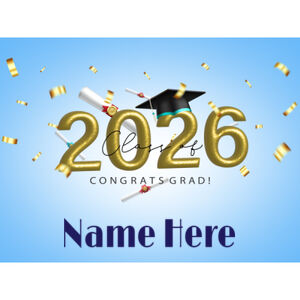 Graduation Lawn Sign Blue Thumbnail