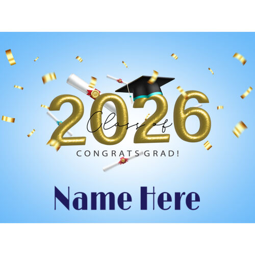 Graduation Lawn Sign Blue Thumbnail