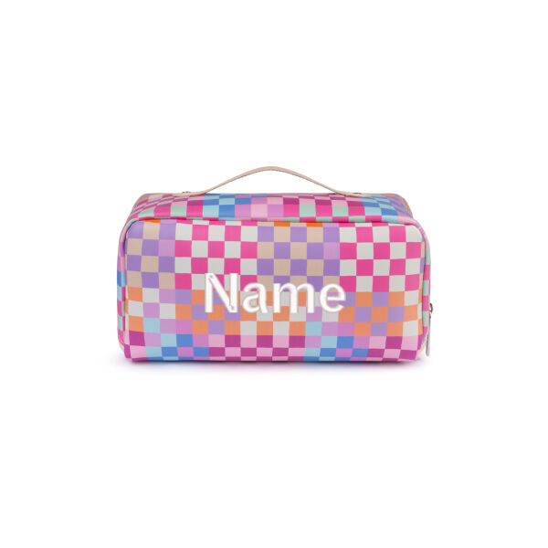 Hold-All Cosmetic Bag – Happy Checkered Thumbnail